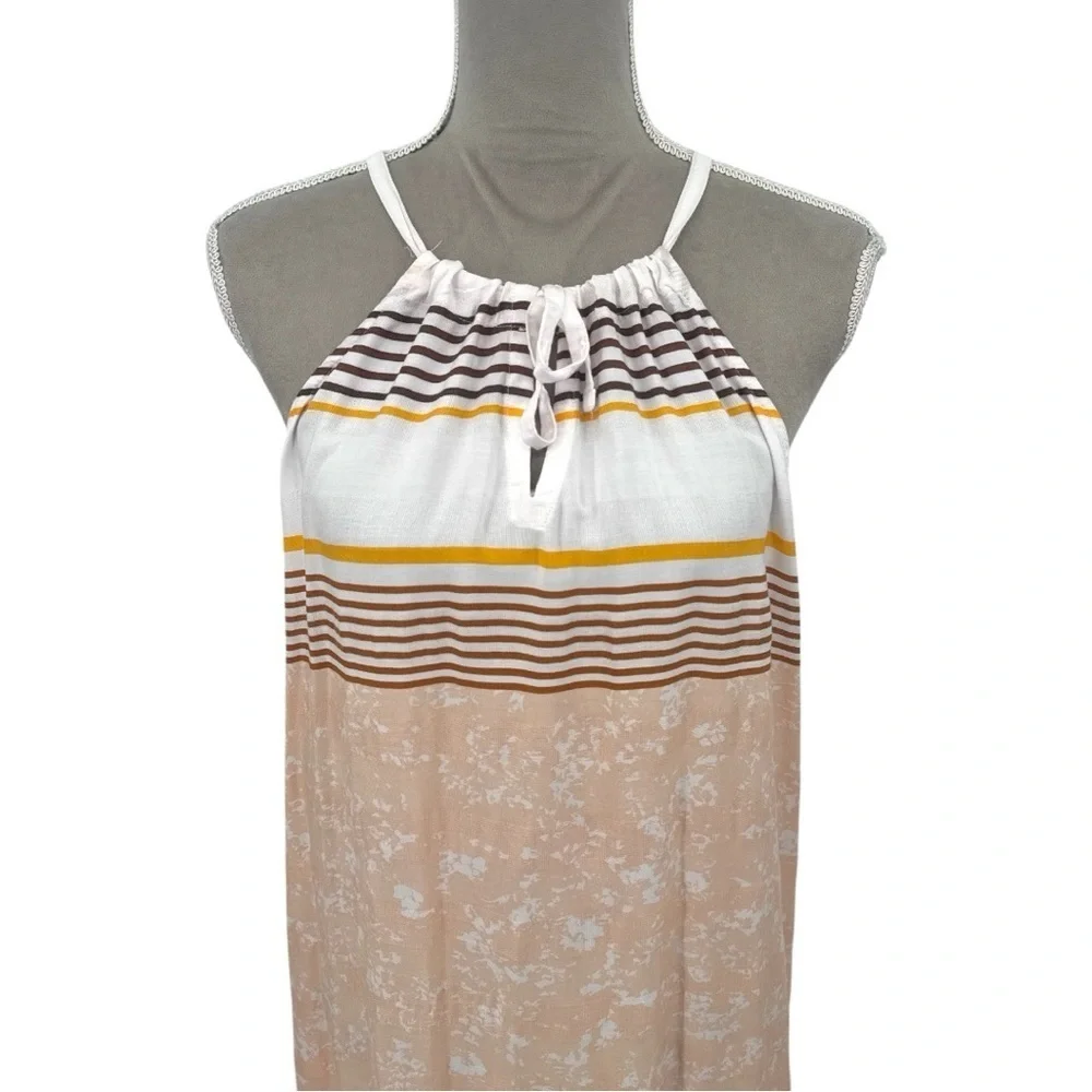 Prana Parisol Midi Dress Peach Canopy Halter Lightweight Modal Pockets Size XL - Picture 4 of 11